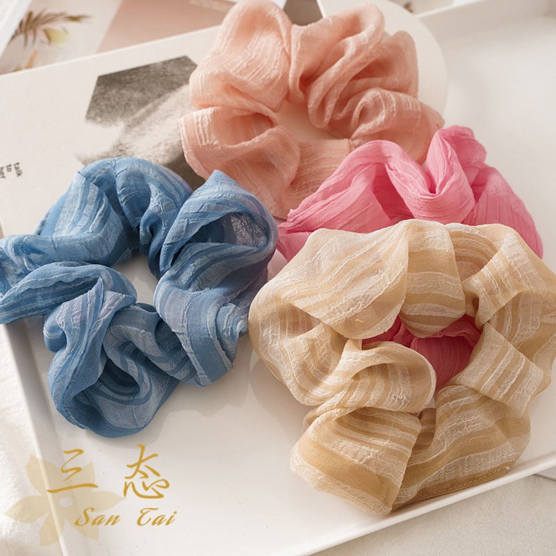 Dây cột tóc chiffon nhiều màu sắc thời trang mùa hè 2020