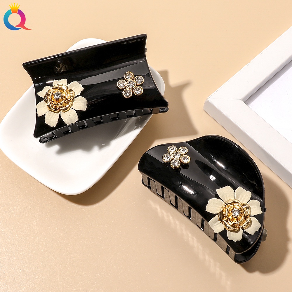 Kẹp tóc hình hoa đính đá phong cách Hàn Quốc thanh lịch cho nữ