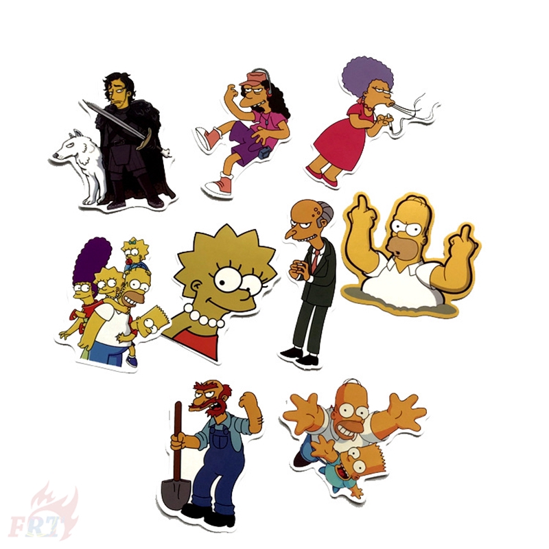 ❉ The Simpsons - Series 04 Giấy và decal dán tường ❉50Pcs/Set Cartoon DIY Mixed Laptop Skateboard Doodle Decals Stickers