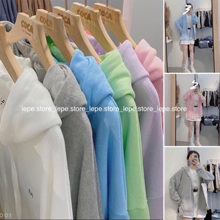 Áo khoác nỉ tăm , áo khoác gân trơn basic hàng Quảng Châu ảnh thật