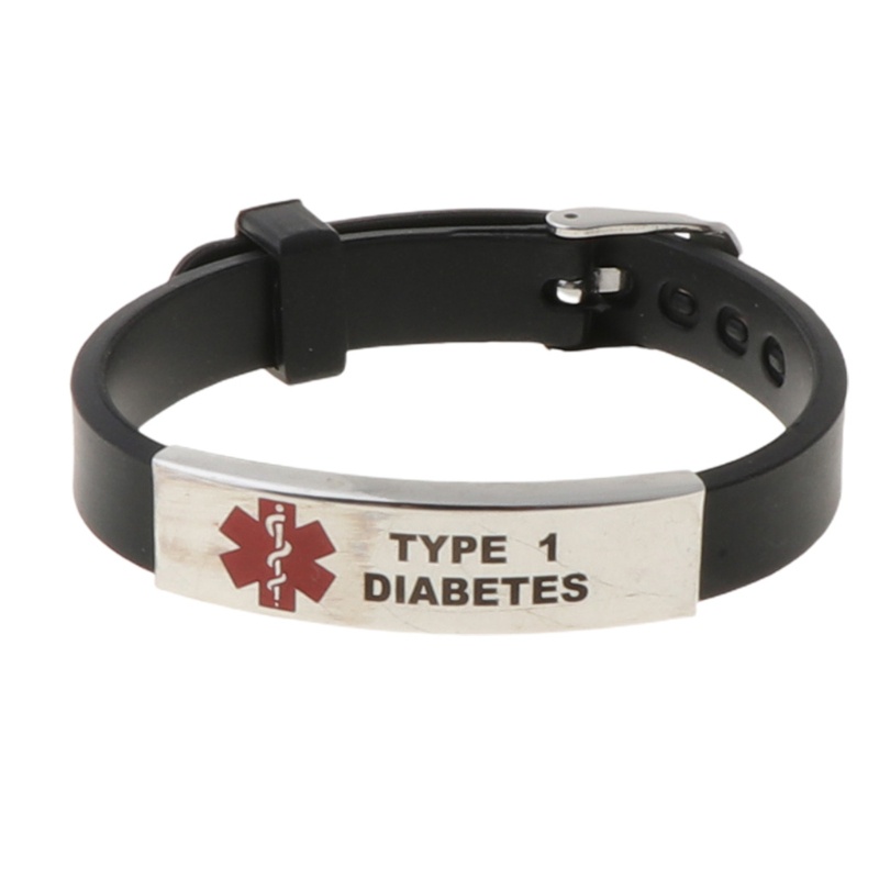 Vòng Đeo Tay Silicone In Hình Báo Động Loại 1 / 2 Insulin