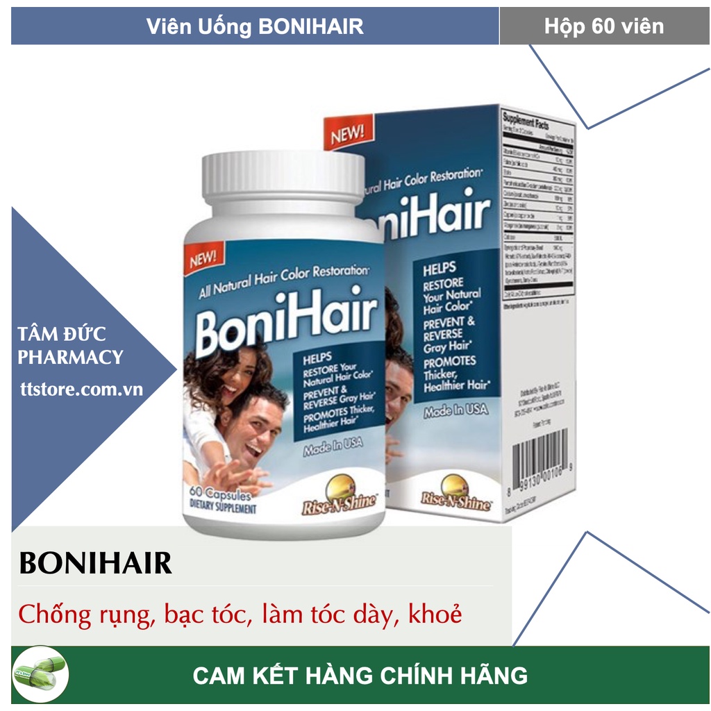 Bonihair usa hộp 30 viên - viên uống boni hair ngăn ngừa bạc tóc, rụng tóc - ảnh sản phẩm 1