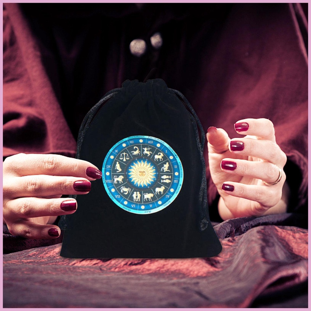 Túi Dây Rút mini Đựng Thẻ Đồ Chơi Trang Sức Màu Đen Bí Ẩn Thần Kỳ Dành Cho Gia Đình (Op)