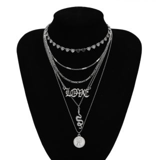 Set dây chuyền choker tim love