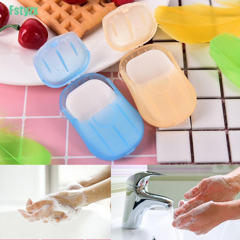 fstyzx 1 pc Portable Washing Slice Sheets Hand Bath Travel Scented Foaming Paper Soap