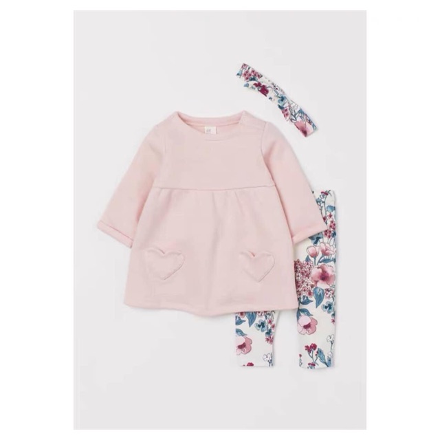 Set 3ct áo váy nỉ H&M sz 2-4y