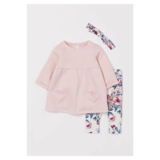 Set 3ct áo váy nỉ h&m sz 2-4y