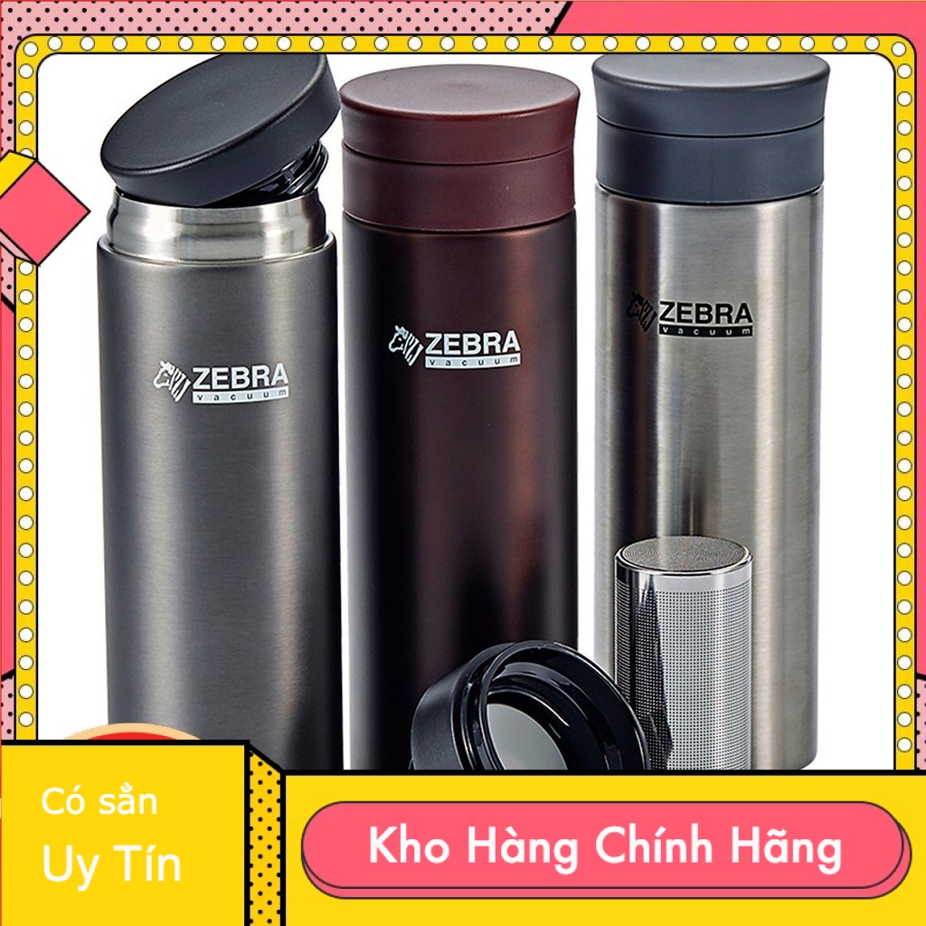 BÌNH NƯỚC GIỮ NHIỆT INOX - Bình giữ nhiệt Inox 450ml ZEBRA có lưới lọc trà - Giữ Nhiệt Tối Ưu lên đến 12h