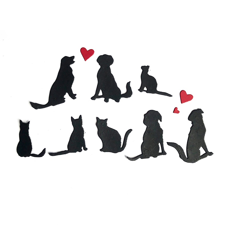 Khuôn Cắt Giấy Kim Loại Hình Chó Mèo Xinh Xắn
