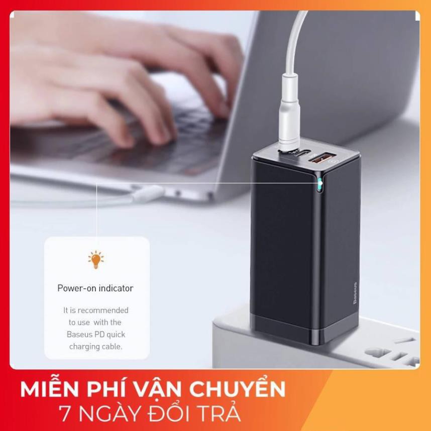 Adapter củ cóc sạc nhanh 65W đa năng 1 cổng sạc USB và 2 PD Type-C hiệu Baseus Mini GaN Travel - Hàng chính hãng