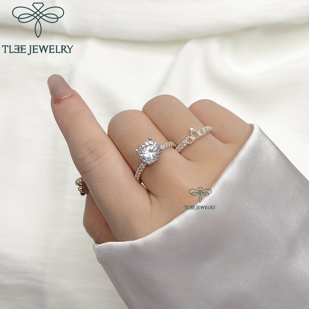 Nhẫn bạc nữ TLEE vương miện ba chóp xinh xắn TleeJewelry A0134