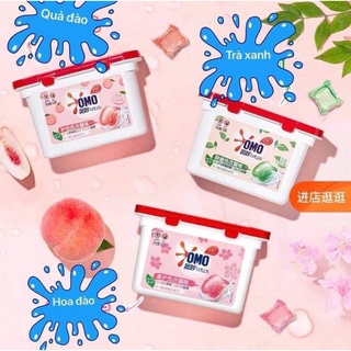 Viên giặt omo hương đào Sakura hộp 50 viên