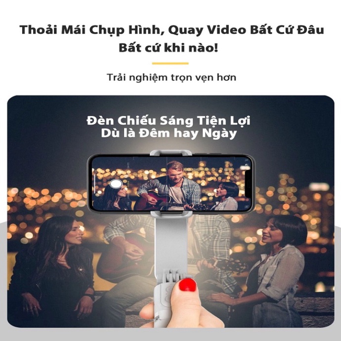 ✅Update L08✅Gậy chống Rung Gimbal Stabilizer L09, Có 3 chân đỡ, kèm nút bấm BLT hàng cao cấp sịn sò