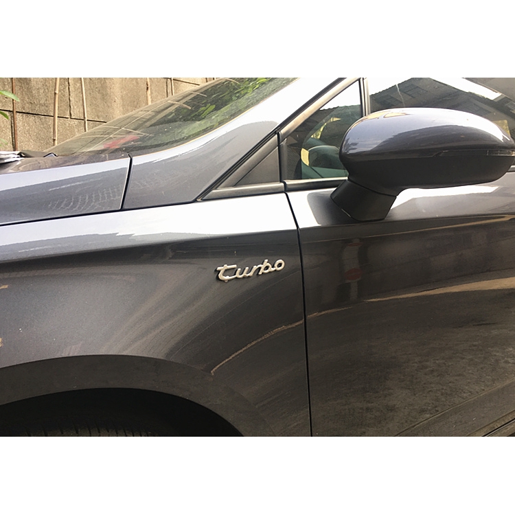 ❤Xe Hơi Tăng Chiều Cao Bằng Kim Loại Chất Lượng Cao❤Logo turbo Ba Chiều Bằng Kim Loại Dán Trang Trí Thân Xe Hơi