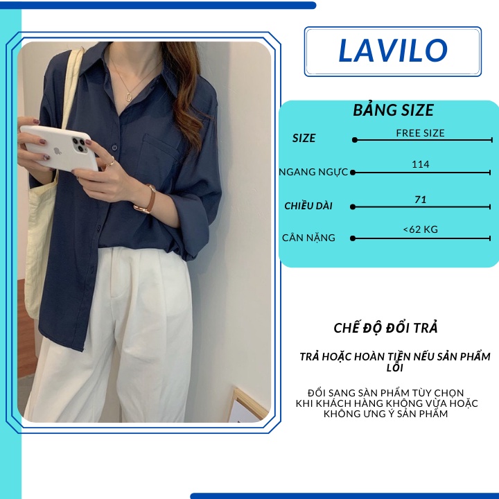 Áo sơ mi nữ form rộng nhiều màu tay dài công sở có thể khoác ngoài chất lụa hàn thoáng mát LAVILO SM05