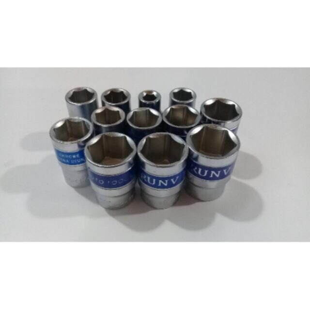 Combo 17 chiếc Khẩu ngắn 1/2 8,9,10,11,12,13,14,,15,16,17,18,19,20,21,22,23,24mm