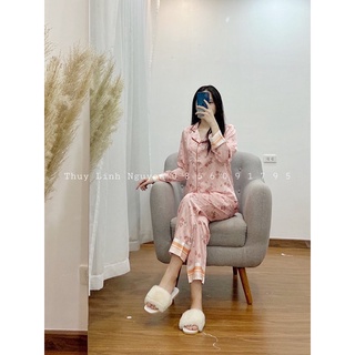 Bộ ngủ lụa dài hình gấu