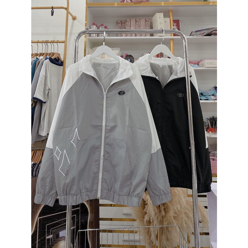 Khoác Gió Bomber 2 Lớp Nam Nữ Dáng Rộng Chun tay Phối Thân SLC Uzzlang