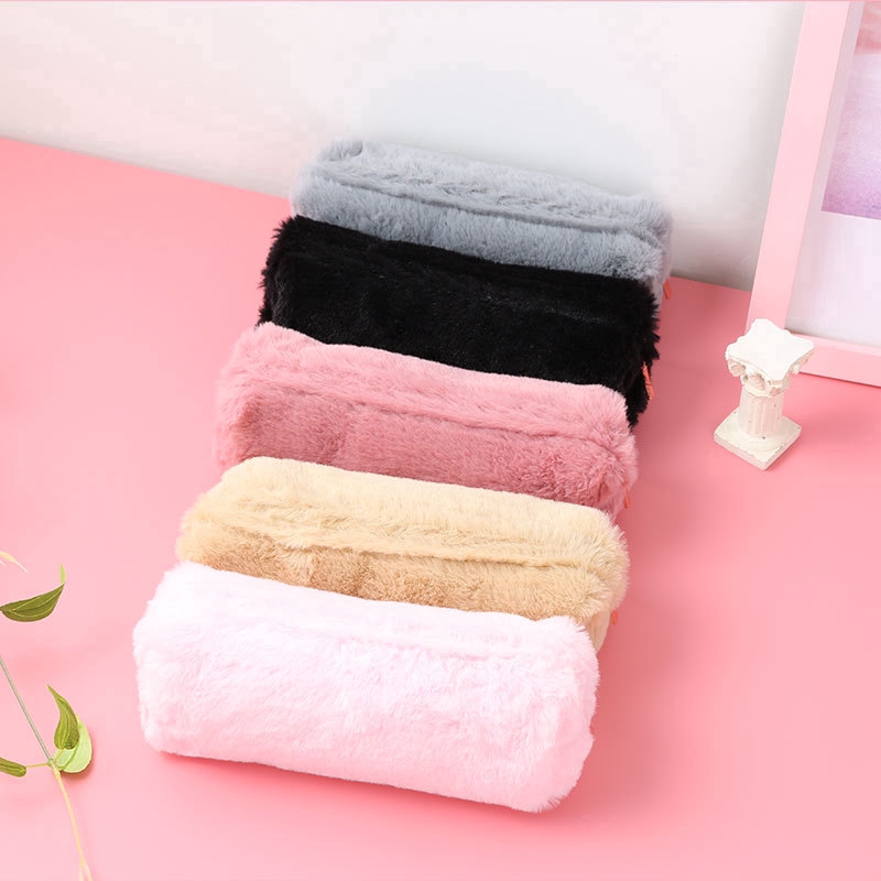 Bóp viết vải lông dễ thương nhiều màu lựa chọn