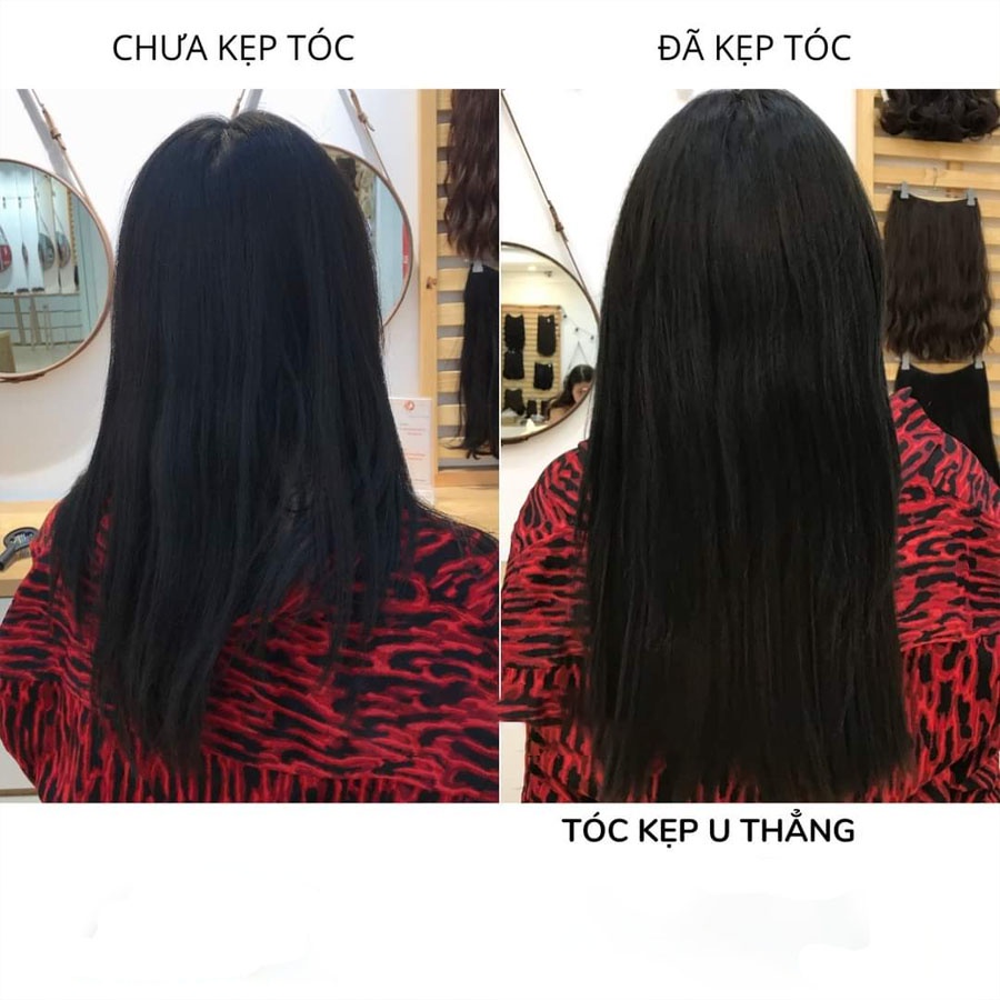 Tóc kẹp phím thẳng, độ dài 60cm,kẹp là phồng tóc- kẹp U