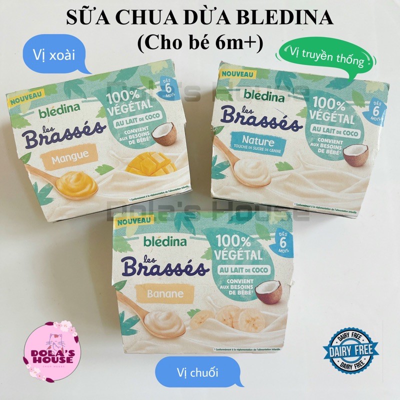 SỮA CHUA DỪA BLEDINA - THUẦN CHAY, KHÔNG SỮA, KHÔNG LACOTSE