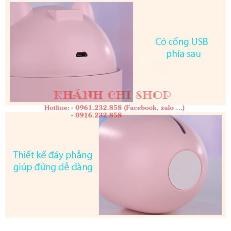 [XẢ KHO+FREE SHIP] Máy phun sương hình gấu có thể khuếch tán tinh dầu  kèm quạt và đèn USB :