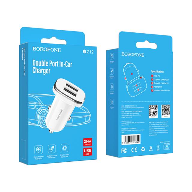 Tẩu Sạc Ô Tô Borofone BZ12 - Tẩu Sạc Xe Hơi Cao Cấp