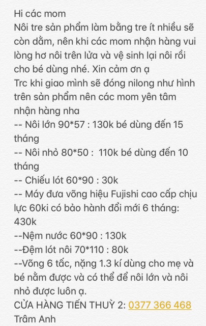 Nôi tre cho bé nằm võng loại 1