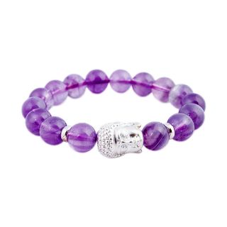 Vòng tay charm đầu Phật bạc