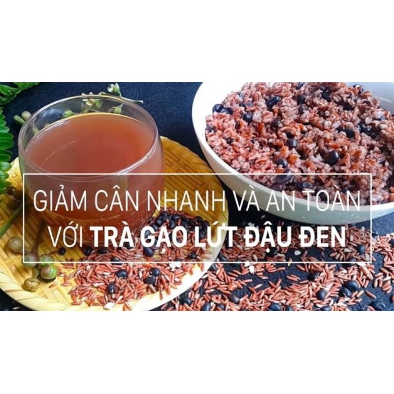 [SALE] Gạo lứt mix đỗ đen, đỗ đỏ, rang tay bằng củi có hoa nhài, lá sen