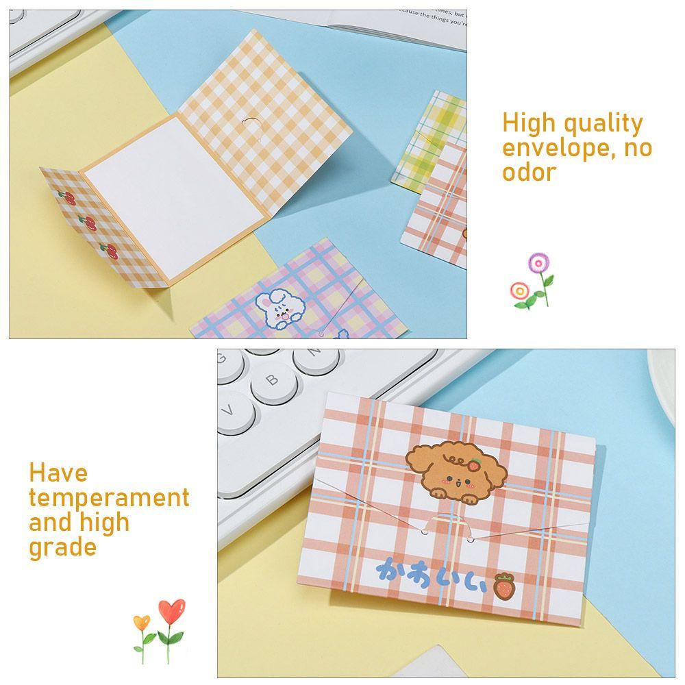 Yola Thiệp Chúc Phúc Họa Tiết Hoạt Hình Kẻ Sọc Caro Diy