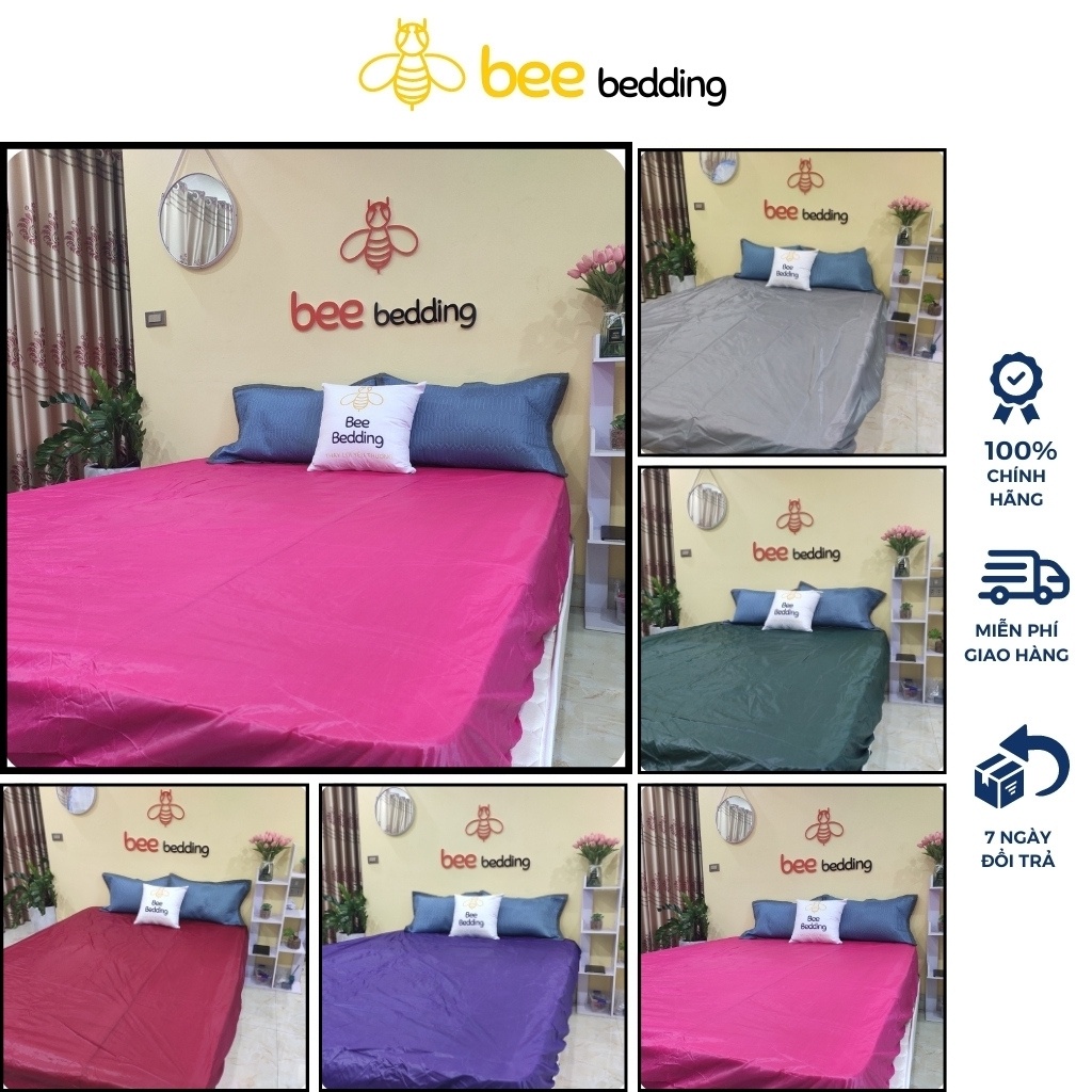 Ga chống thấm nước màu trơn Bee Bedding - drap chống thấm hàn quốc giá rẻ [ kích thước 1m2, 1m6, 1m8, 2m x 2m2 ]