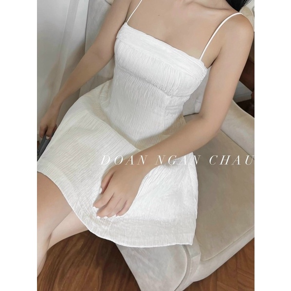 Đầm Váy 2 Dây Sớ Gỗ Cúp Ngực