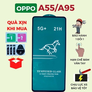 Kính Cường Lực Oppo A55/ A95 🎁Quà Tặng 🎁 Full 5G+ Độ cứng 21H Chống bám nước, Hạn chế bám vân tay [MIHAMO]