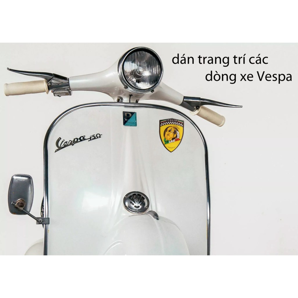 Nhãn dán logo Vespa 3D cho Piaggio Vespa Gts Gtv Lx Lxv 125 250 300 Ie Super (ong vàng)