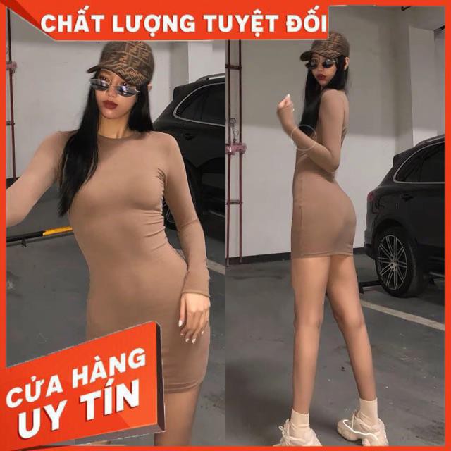 VÁY ĐẦM THUN BODY TAY DÀI CHẤT ĐẸP XUẤT SẮC- hình thật chính chủ | BigBuy360 - bigbuy360.vn