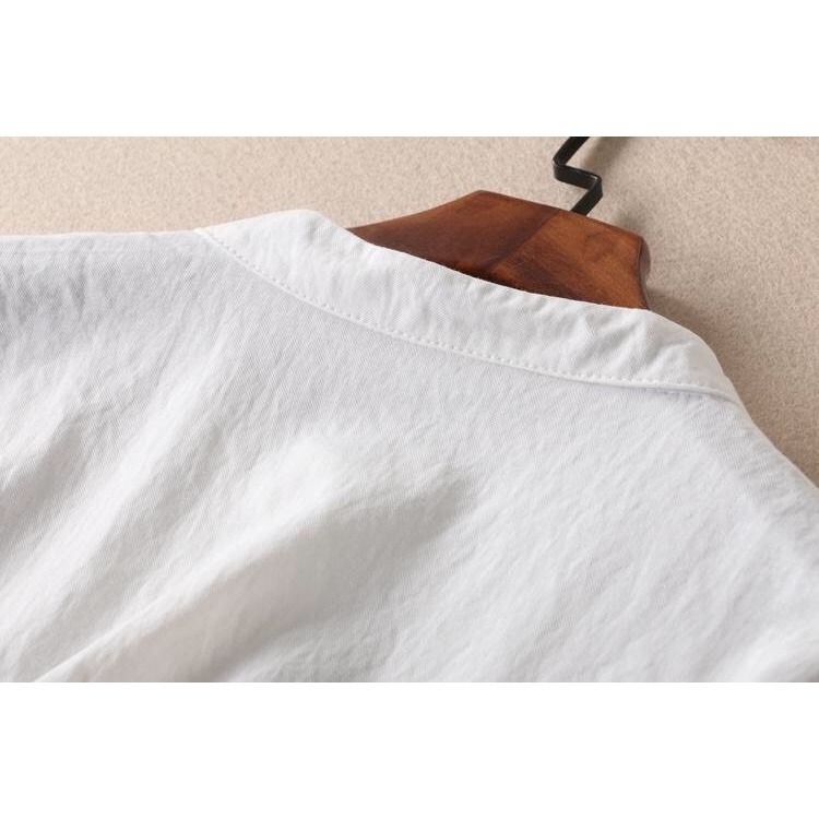 Đầm suông linen tay ngắn trẻ trung, chất vải linen mềm mát, thời trang phong cách Nhật Bản Da80