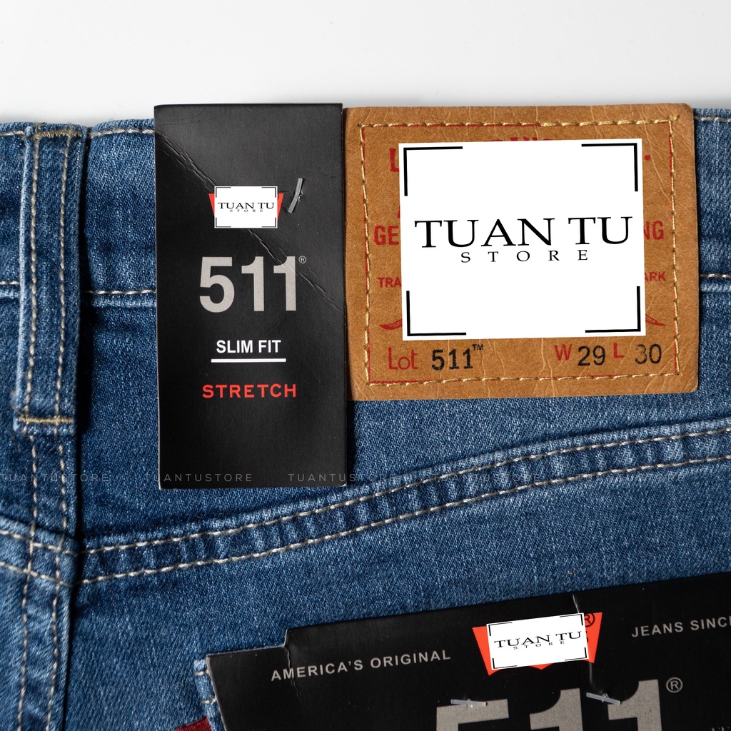 Quần Jean nam xanh nhạt Lv 511 cambodia (Form ống đứng Slimstrecth ,ống quần 17cm đến 19m,chất vải co dãn) t04 | BigBuy360 - bigbuy360.vn