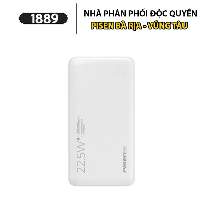 Sạc Dự Phòng Pisen Pro All 20000mAh 22.5W (2xQC, 1xPD, Lightning ) 3 Đầu Vào USB - Type C - Lightning - TS-D274