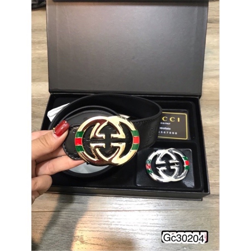 Thắt lưng nam cao cấp Gc hai mặt cao cấp full box + Bill-Ảnh thật shop chụp