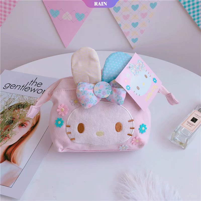 Túi Đựng Mỹ Phẩm Sức Chứa Lớn Họa Tiết Hoạt Hình Sanrio Cinnamoroll My Melody Hello Kitty