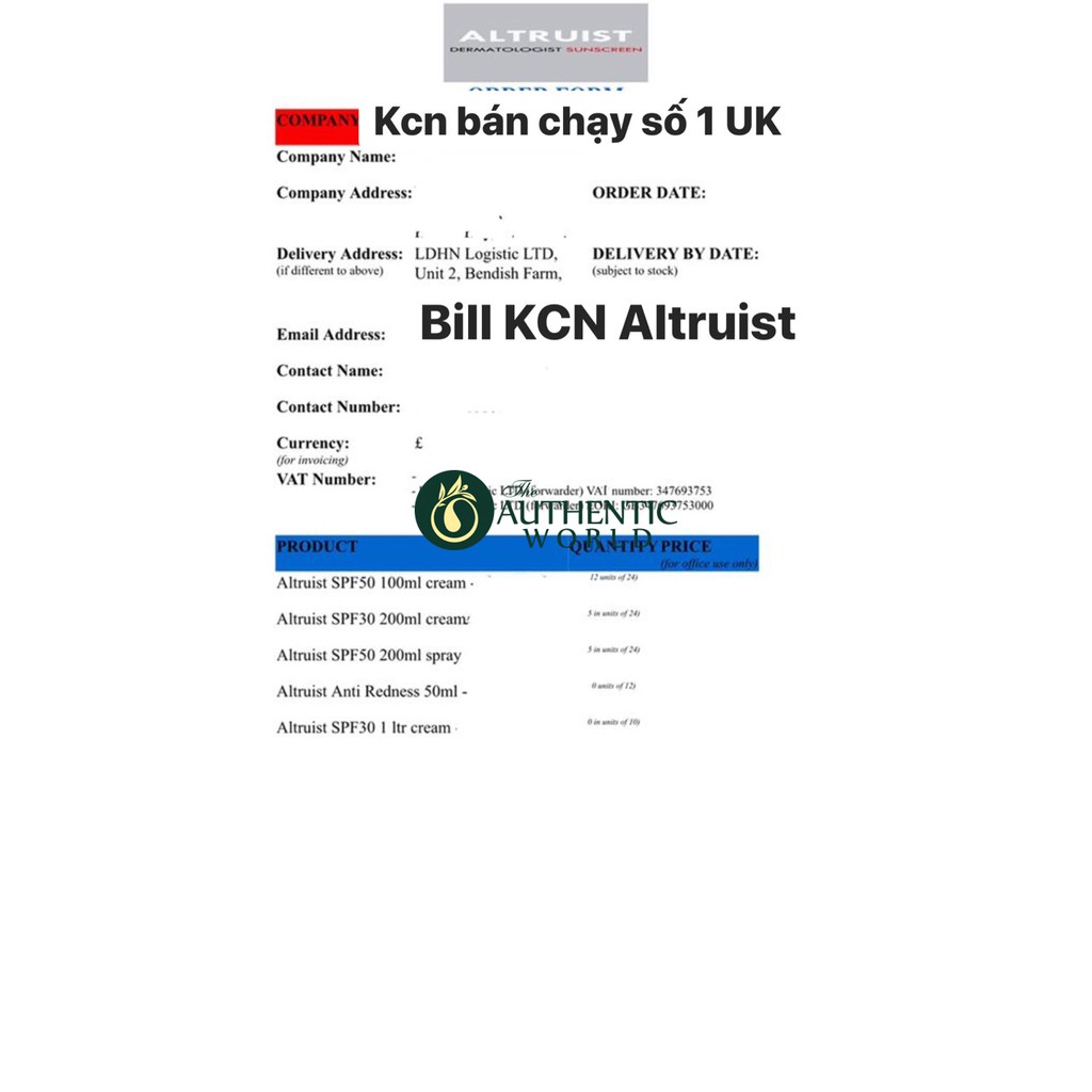 [Bill chính hãng] Altruist - Kem chống nắng Dermatologist SPF 50 100ml | BigBuy360 - bigbuy360.vn