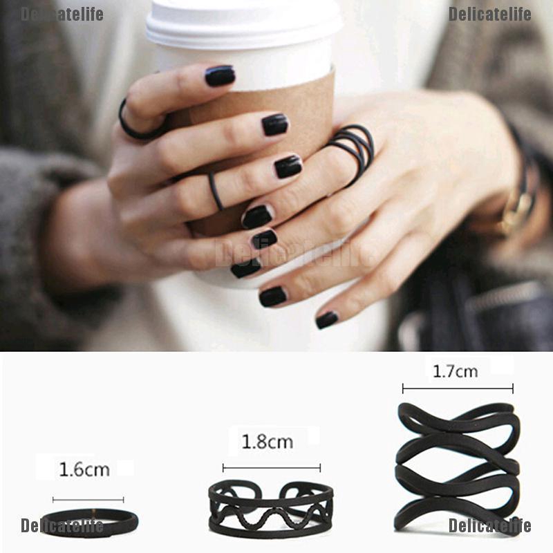 Bộ 3 nhẫn midi nhiều kiểu dáng xinh xắn