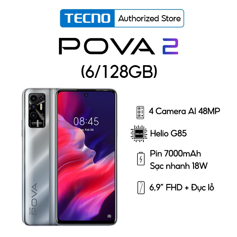 Điện thoại TECNO POVA2 (6GB+128GB) - Hàng chính hãng