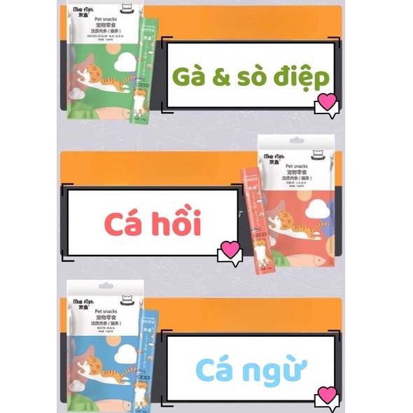 (GÓI 5 THANH) SÚP THƯỞNG CHO MÈO LIKE FISH, THƠM NGON SÁNH MỊN