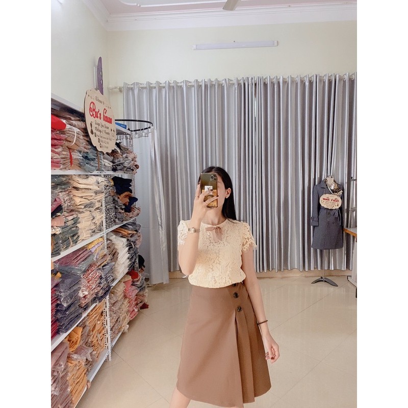 Chân váy chữ A 3 cúc hàng tk ( Ảnh thật) | BigBuy360 - bigbuy360.vn