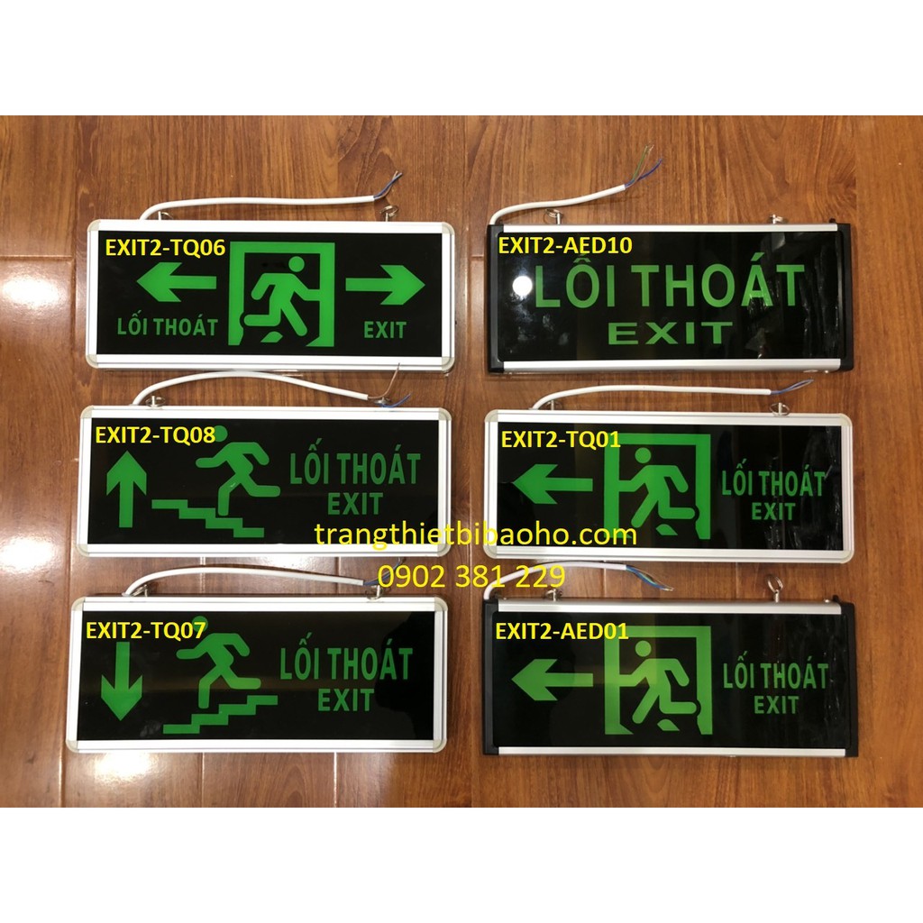 Bảng đèn chỉ dẫn exit lối thoát hiểm 2 mặt AED 220V