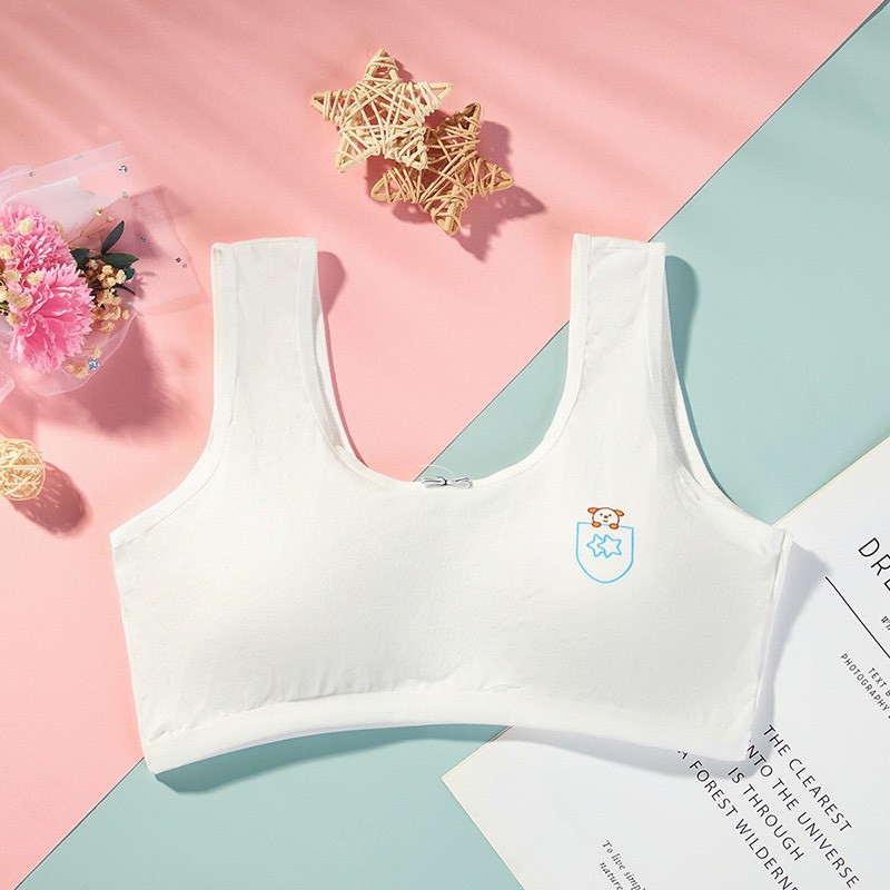 Áo Lót Bé Gái Học Sinh Có Lót Ngực Chất Cotton Hàng Quảng Châu Cao Cấp (AL8)