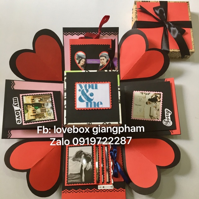 Hộp love box đỏ 2in1