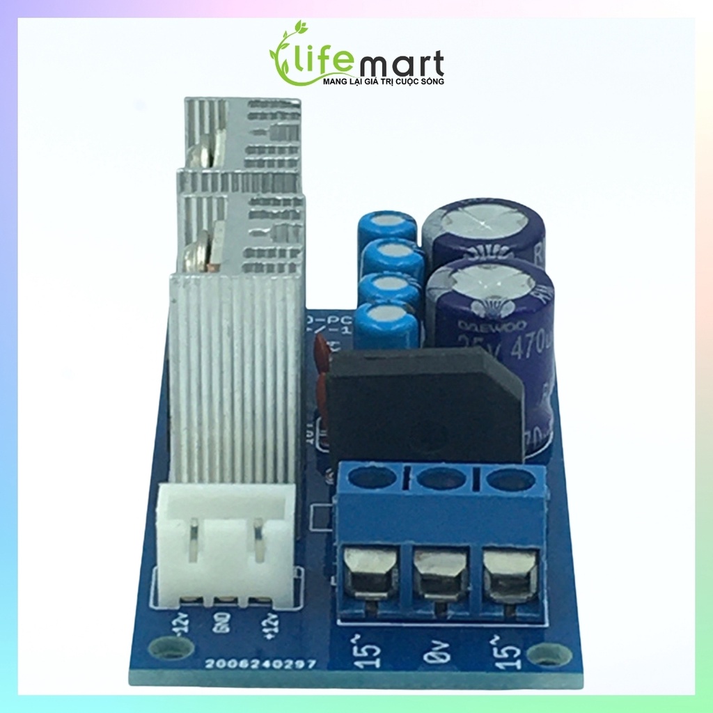 Mạch lọc nguồn đôi đối xứng 12VAC sang +-12VDC, mạch cấp nguồn +-12V cho pre amply, LIFEMART A18